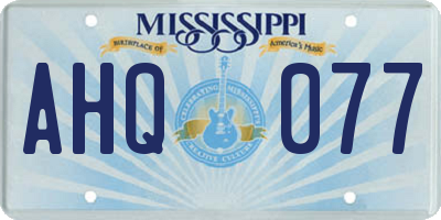 MS license plate AHQ077