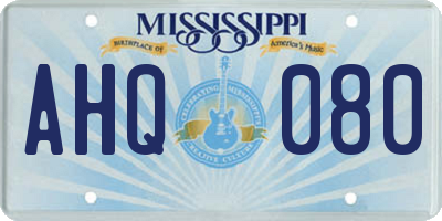 MS license plate AHQ080