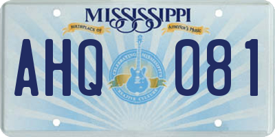 MS license plate AHQ081