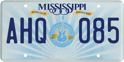 MS license plate AHQ085