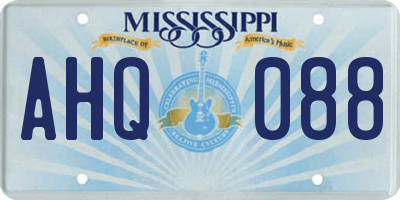 MS license plate AHQ088