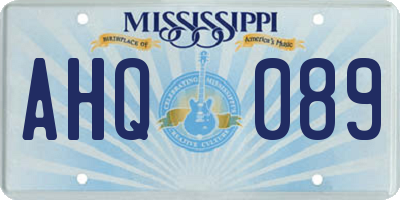 MS license plate AHQ089