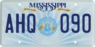 MS license plate AHQ090