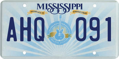 MS license plate AHQ091
