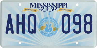 MS license plate AHQ098