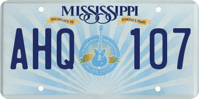 MS license plate AHQ107