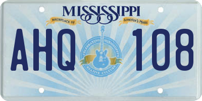 MS license plate AHQ108