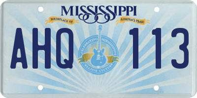 MS license plate AHQ113