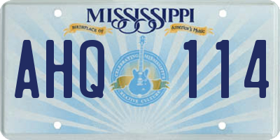 MS license plate AHQ114