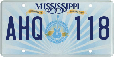 MS license plate AHQ118