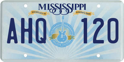 MS license plate AHQ120
