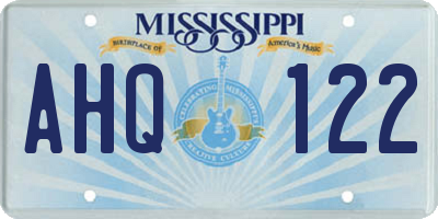 MS license plate AHQ122