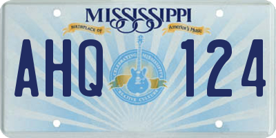 MS license plate AHQ124