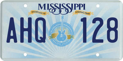 MS license plate AHQ128