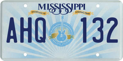 MS license plate AHQ132