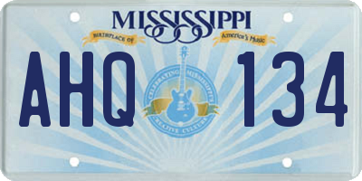 MS license plate AHQ134