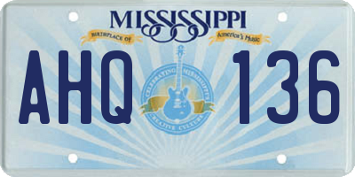 MS license plate AHQ136