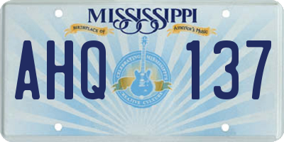 MS license plate AHQ137