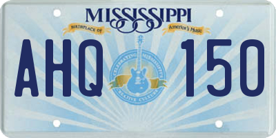 MS license plate AHQ150