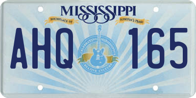 MS license plate AHQ165