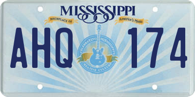 MS license plate AHQ174