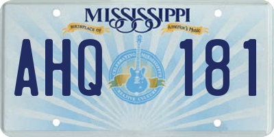 MS license plate AHQ181