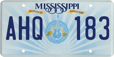 MS license plate AHQ183