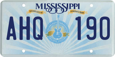 MS license plate AHQ190