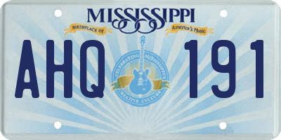 MS license plate AHQ191
