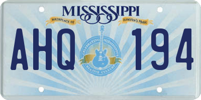 MS license plate AHQ194