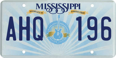 MS license plate AHQ196