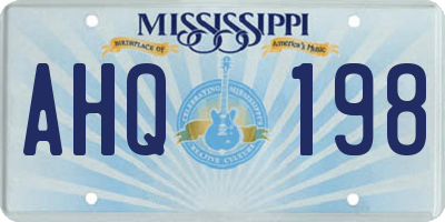 MS license plate AHQ198