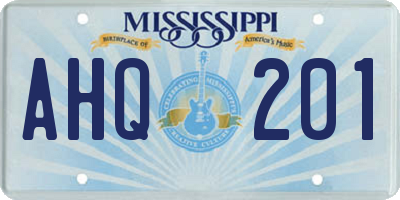 MS license plate AHQ201