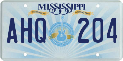 MS license plate AHQ204