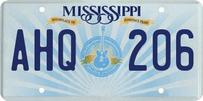 MS license plate AHQ206