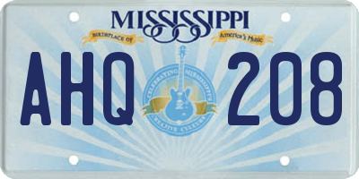MS license plate AHQ208