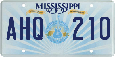 MS license plate AHQ210