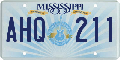 MS license plate AHQ211