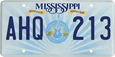 MS license plate AHQ213