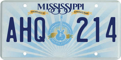 MS license plate AHQ214
