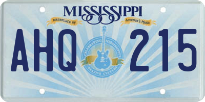 MS license plate AHQ215
