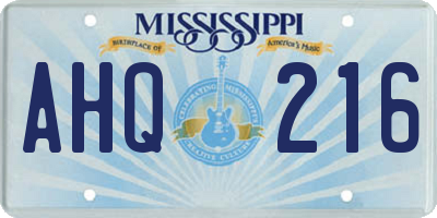 MS license plate AHQ216