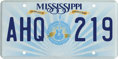 MS license plate AHQ219