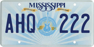 MS license plate AHQ222