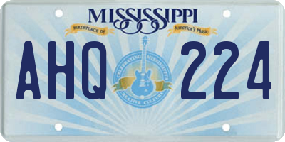 MS license plate AHQ224