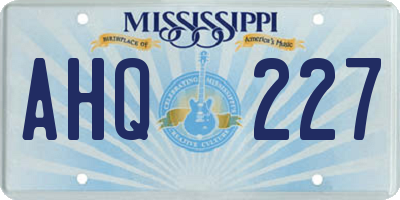 MS license plate AHQ227