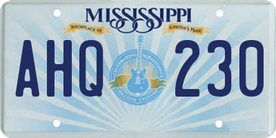 MS license plate AHQ230