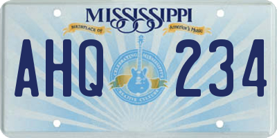 MS license plate AHQ234