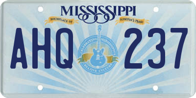 MS license plate AHQ237