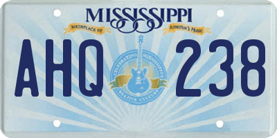 MS license plate AHQ238